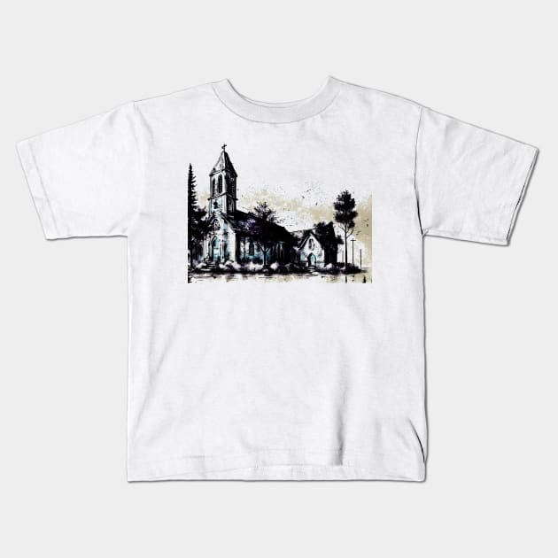 Old church Kids T-Shirt by Javisolarte